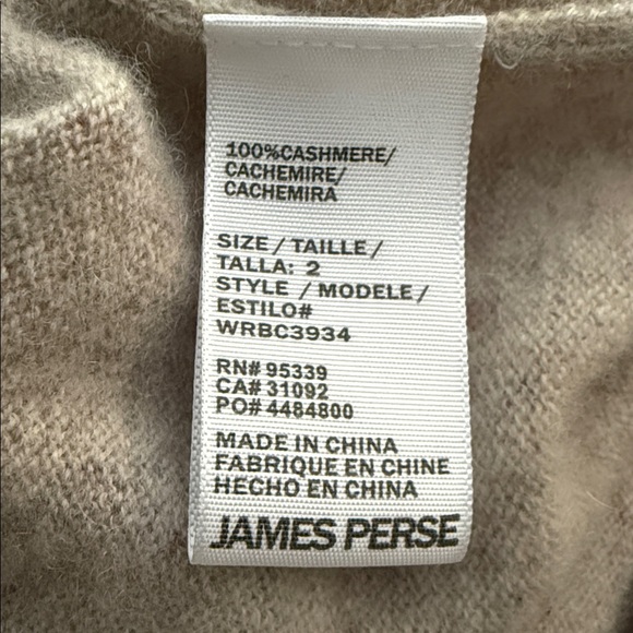 James Perse Oatmeal 100% Cashmere Relaxed Luxurious Pullover Size 2 Medium - Picture 9 of 9